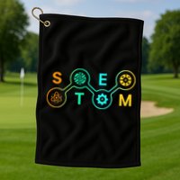 Stem Teacher Science Technology Engineering Math Golf Towel
