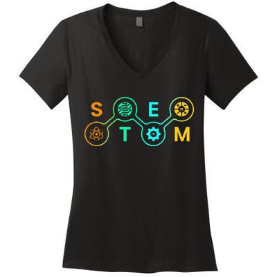 Stem Teacher Science Technology Engineering Math Women's V-Neck T-Shirt