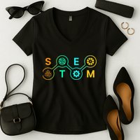 Stem Teacher Science Technology Engineering Math Women's V-Neck T-Shirt