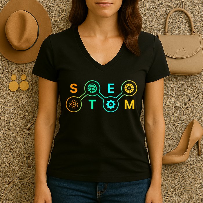 Stem Teacher Science Technology Engineering Math Women's V-Neck T-Shirt