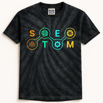 Stem Teacher Science Technology Engineering Math Kids Tie-Dye T-Shirt