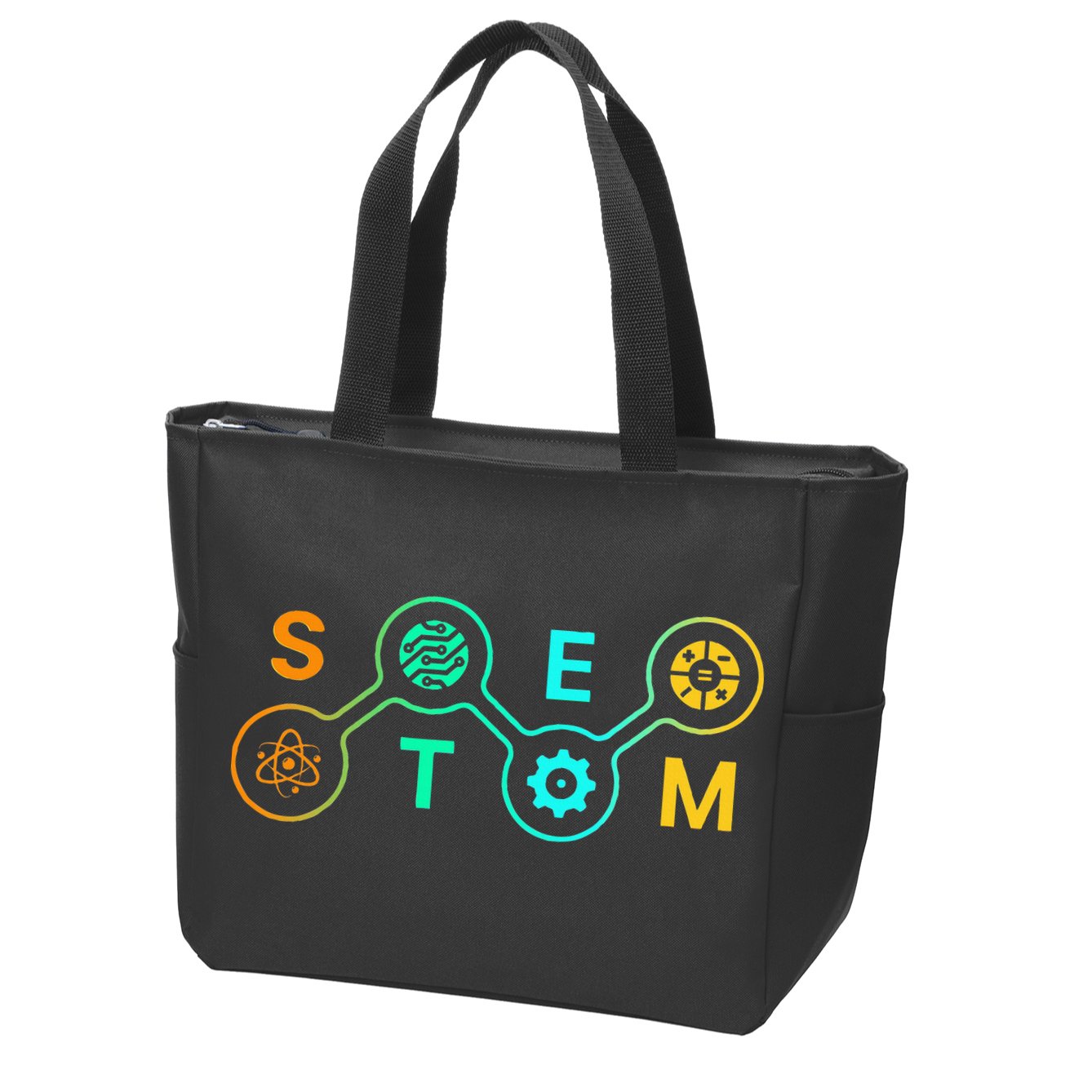 Stem Teacher Science Technology Engineering Math Zip Tote Bag