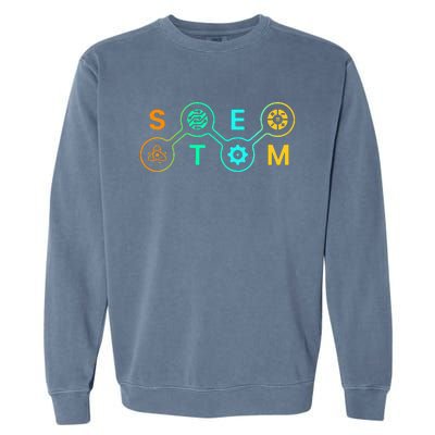 Stem Teacher Science Technology Engineering Math Garment-Dyed Sweatshirt