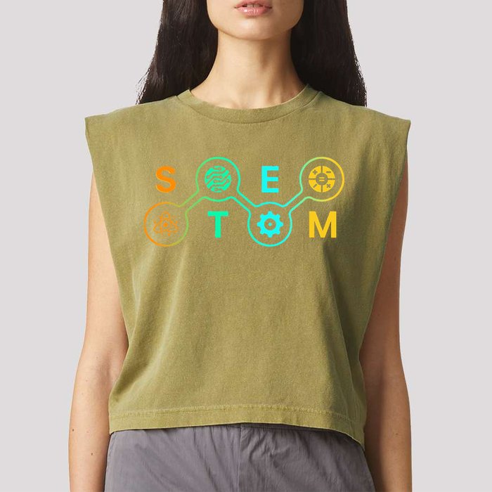 Stem Teacher Science Technology Engineering Math Garment-Dyed Women's Muscle Tee
