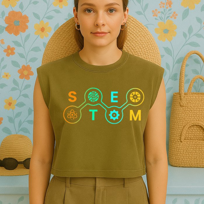 Stem Teacher Science Technology Engineering Math Garment-Dyed Women's Muscle Tee