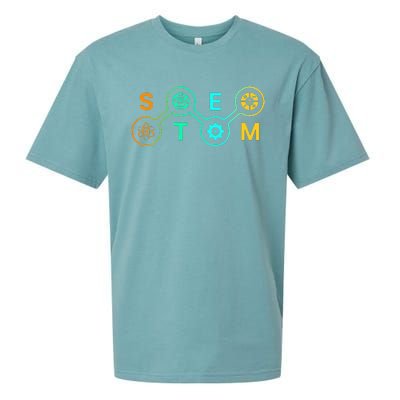 Stem Teacher Science Technology Engineering Math Sueded Cloud Jersey T-Shirt