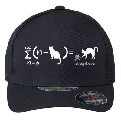 String Theory Science Nerd Physics Cat Flexfit Unipanel Trucker Cap