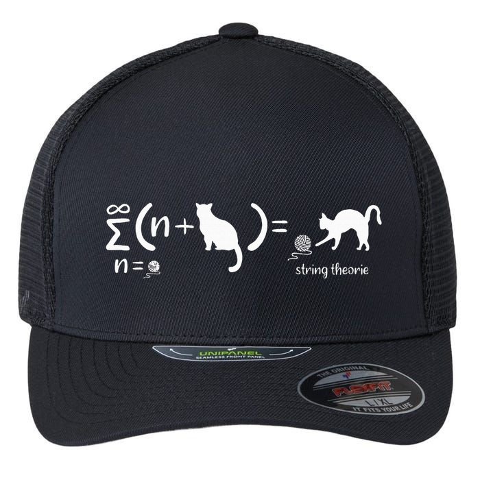 String Theory Science Nerd Physics Cat Flexfit Unipanel Trucker Cap