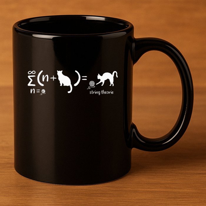 String Theory Science Nerd Physics Cat 11oz C Handle Ceramic Mug