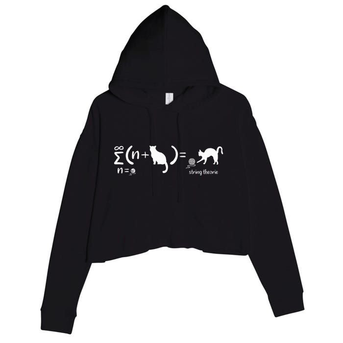 String Theory Science Nerd Physics Cat Crop Fleece Hoodie