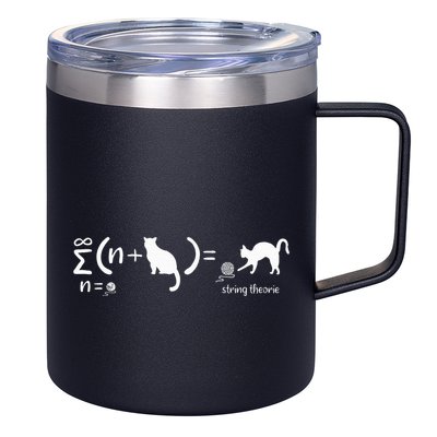 String Theory Science Nerd Physics Cat 12oz Stainless Steel Coffee Mug