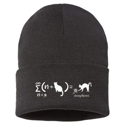 String Theory Science Nerd Physics Cat Sustainable Knit Beanie