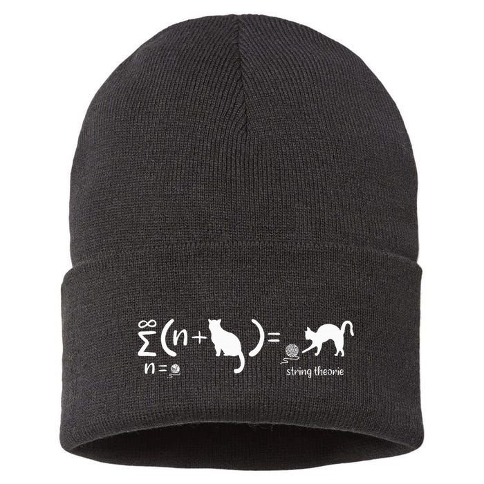 String Theory Science Nerd Physics Cat Sustainable Knit Beanie