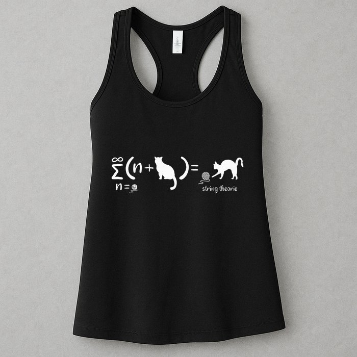 String Theory Science Nerd Physics Cat Womens Tank Top
