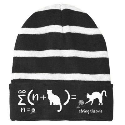 String Theory Science Nerd Physics Cat Striped Beanie with Solid Band