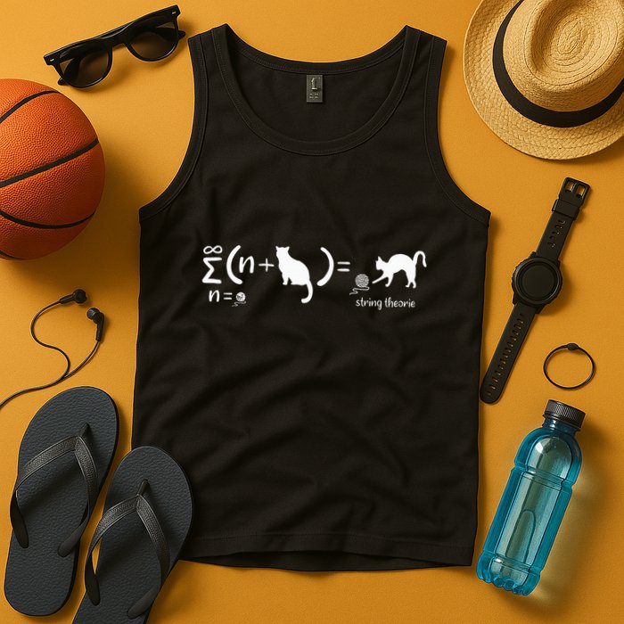 String Theory Science Nerd Physics Cat Tank Top