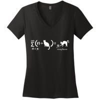 String Theory Science Nerd Physics Cat Women's V-Neck T-Shirt