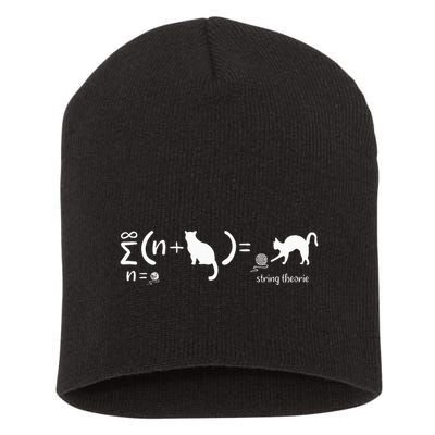 String Theory Science Nerd Physics Cat Short Acrylic Beanie
