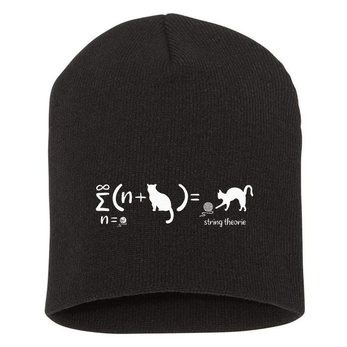String Theory Science Nerd Physics Cat Short Acrylic Beanie