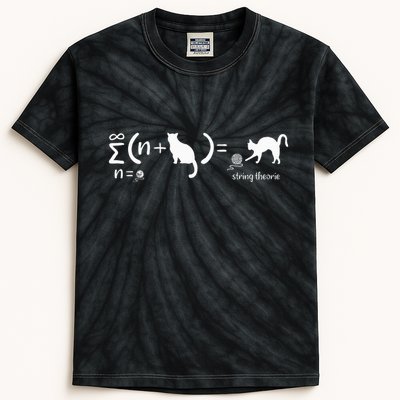 String Theory Science Nerd Physics Cat Kids Tie-Dye T-Shirt