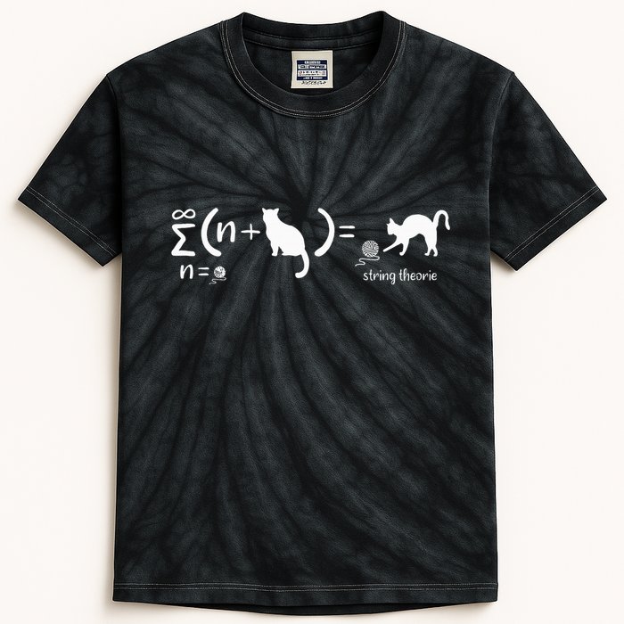 String Theory Science Nerd Physics Cat Kids Tie-Dye T-Shirt