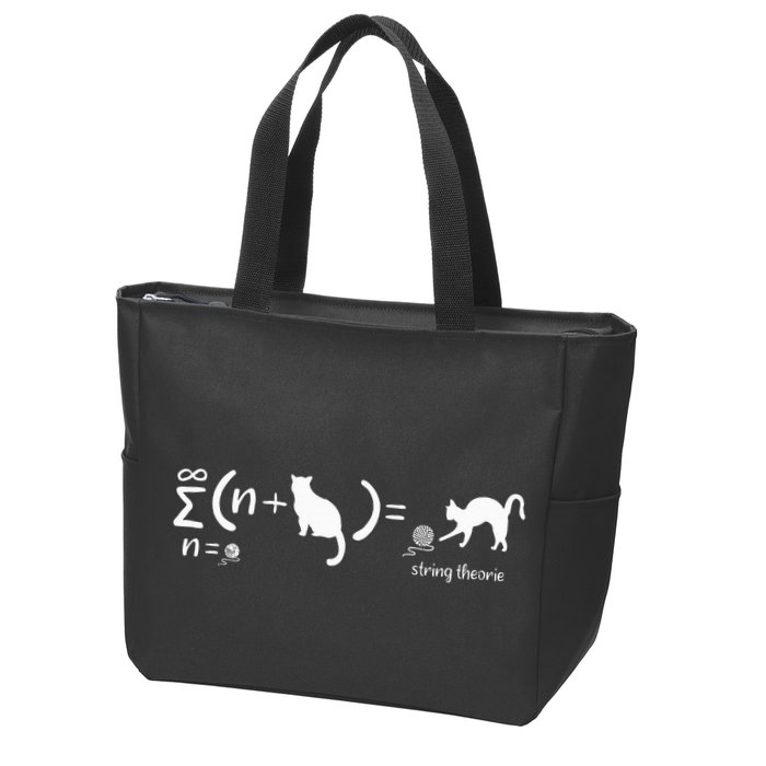 String Theory Science Nerd Physics Cat Zip Tote Bag