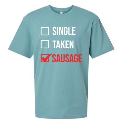 Single Taken Sausage Checklist Sausage Gift Sueded Cloud Jersey T-Shirt