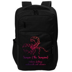 Scorpio The Scorpion Astrology Zodiac Sign Funny Facts Gift Impact Tech Backpack