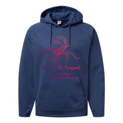 Scorpio The Scorpion Astrology Zodiac Sign Funny Facts Gift Performance Fleece Hoodie