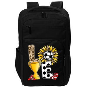 Soccer T Shirts, Love Soccer Leopard Sunflower Sports Ball Valentine Plus Size Impact Tech Backpack