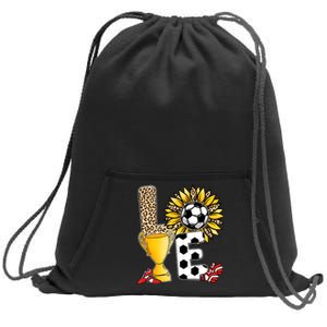 Soccer T Shirts, Love Soccer Leopard Sunflower Sports Ball Valentine Plus Size Sweatshirt Cinch Pack Bag