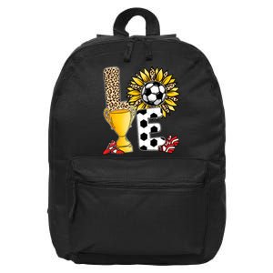 Soccer T Shirts, Love Soccer Leopard Sunflower Sports Ball Valentine Plus Size 16 in Basic Backpack