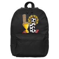 Soccer T Shirts, Love Soccer Leopard Sunflower Sports Ball Valentine Plus Size 16 in Basic Backpack