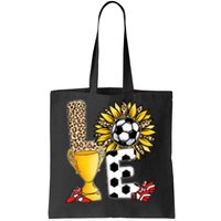 Soccer T Shirts, Love Soccer Leopard Sunflower Sports Ball Valentine Plus Size Tote Bag