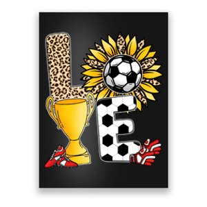 Soccer T Shirts, Love Soccer Leopard Sunflower Sports Ball Valentine Plus Size Poster