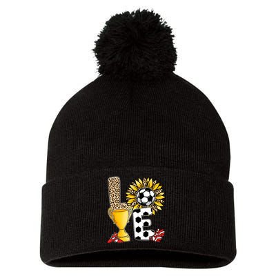 Soccer T Shirts, Love Soccer Leopard Sunflower Sports Ball Valentine Plus Size Pom Pom 12in Knit Beanie