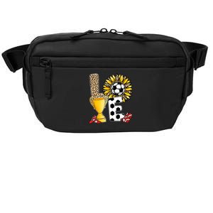 Soccer T Shirts, Love Soccer Leopard Sunflower Sports Ball Valentine Plus Size Crossbody Pack