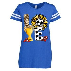 Soccer T Shirts, Love Soccer Leopard Sunflower Sports Ball Valentine Plus Size Enza Ladies Jersey Football T-Shirt