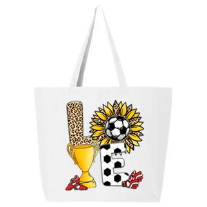 Soccer T Shirts, Love Soccer Leopard Sunflower Sports Ball Valentine Plus Size 25L Jumbo Tote