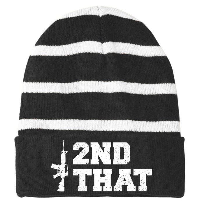 Second That Second Amendment Striped Beanie with Solid Band