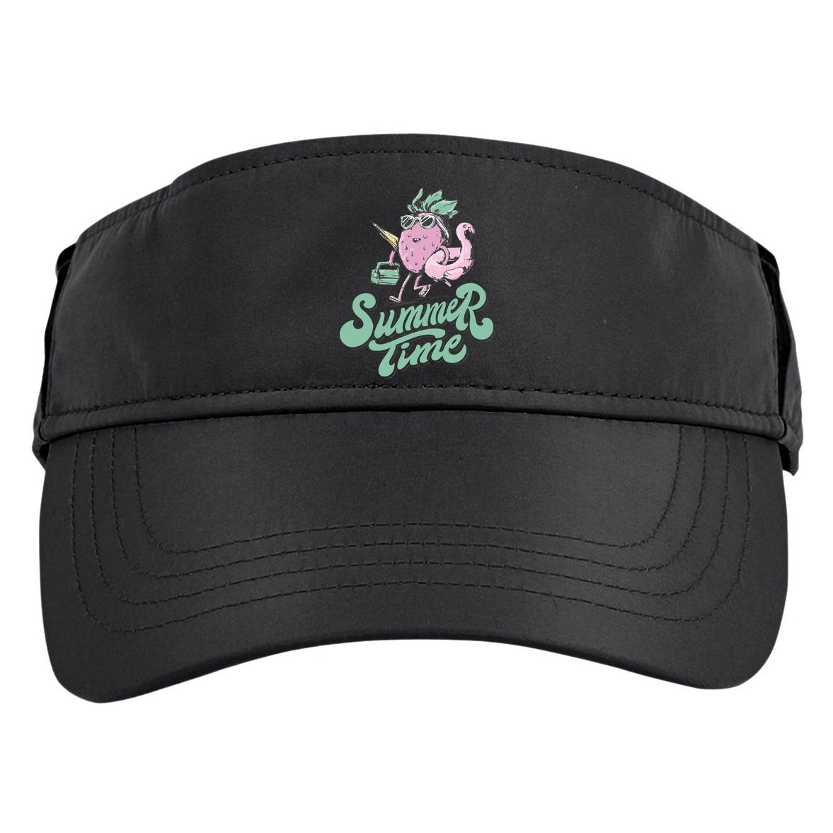 Summer Time Strawberry Retro Beach Adult Drive Performance Visor