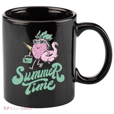 Summer Time Strawberry Retro Beach 11oz C Handle Ceramic Mug