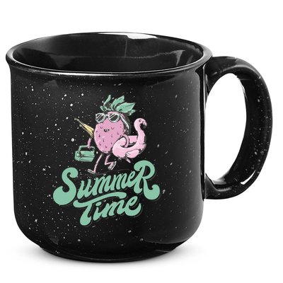 Summer Time Strawberry Retro Beach 15oz Campfire Ceramic Mug