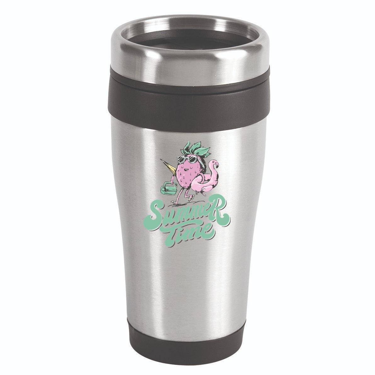 Summer Time Strawberry Retro Beach 16oz Travel Tumbler