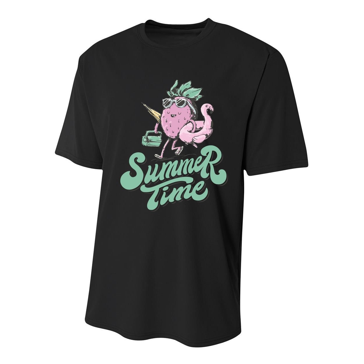 Summer Time Strawberry Retro Beach Youth Performance Sprint T-Shirt