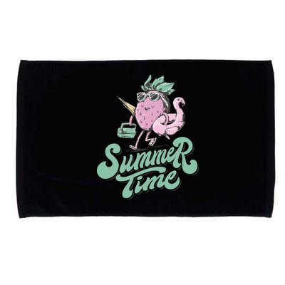 Summer Time Strawberry Retro Beach Microfiber Hand Towel