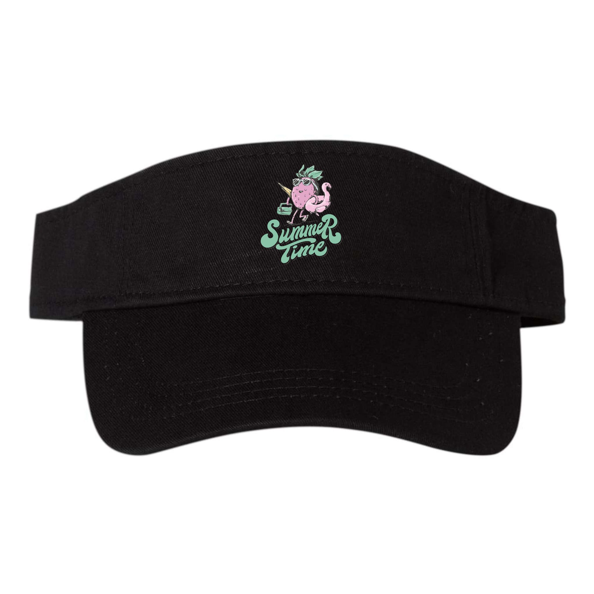 Summer Time Strawberry Retro Beach Visor