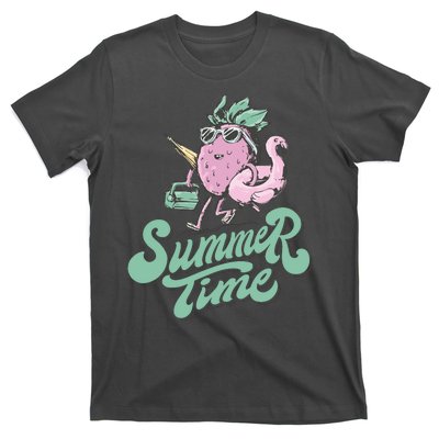 Summer Time Strawberry Retro Beach T-Shirt