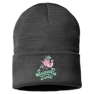 Summer Time Strawberry Retro Beach Sustainable Knit Beanie