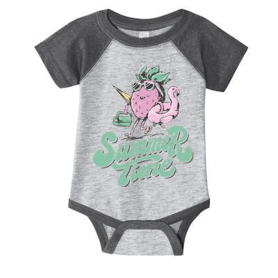 Summer Time Strawberry Retro Beach Infant Baby Jersey Bodysuit